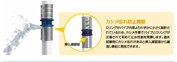 カシメ忘れ防止機能